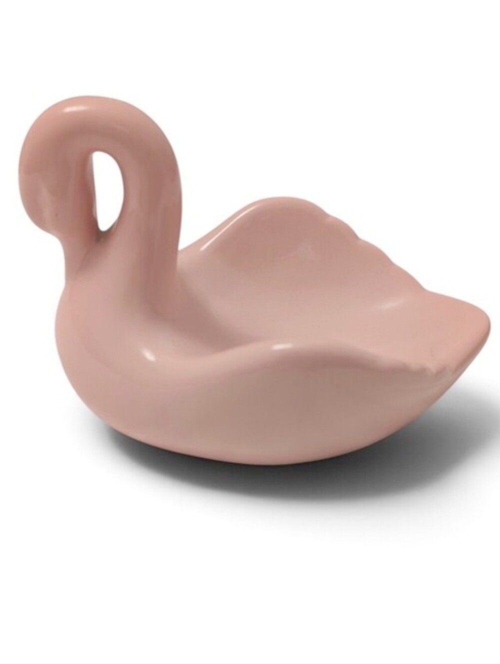 VINTAGE Ceramic Swan Soap Dish Blush Pink Retro Classic